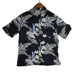 Vtg Island Republic Mens Shirt Medium Hawaiian 100% Silk Beach Summer Spring NWT